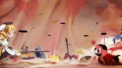 Mahou shoujo madoka magica kaname madoka tomoe mami miki sayaka 