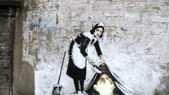 Maids banksy brooms street
