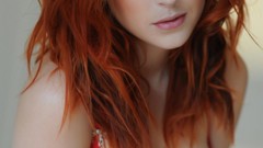Makeup redheads cleavage curly hair boobs huge boobs red 
