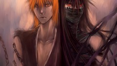 Manga bleach kurosaki ichigo black hair mugetsu bankai orange 