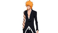 Manga brown eyes bleach kurosaki ichigo orange hair Simple 