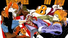 Manga couch anime girls bleach kurosaki ichigo inoue orihime 