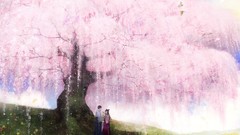 Manga kimono cherry blossoms