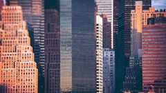 Manhattan buildings cities cityscapes tilt-shift depth of field