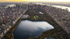 Manhattan Central Park York aerial view
