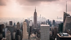 Manhattan Empire State Building cityscapes new york city