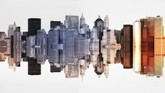 Manhattan reflections colored new york city Photo manipulation 