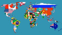 Map flag world map