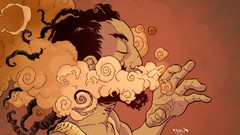 Marijuana drugs smoking joint rasta artwork