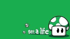 Mario mushrooms green background