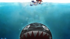 Mario Super Mario Jaws Sharks swimming video games