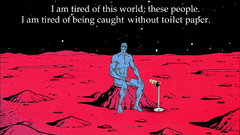 Mars parody Watchmen toilet paper Dr. Manhattan