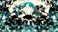 Masks anime girls hatsune miku vocaloid aqua hair aqua eyes