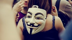 Masks brunettes public Anonymous different look