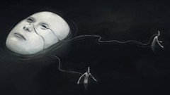 Masks creepy illustrations artwork Ken Wong