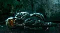 Masks gas masks digital art romantically apocalyptic fantasy 