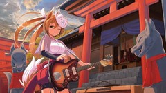 Masks guitars statues anime