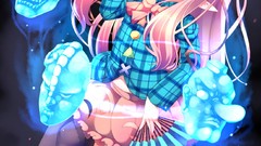 Masks pink hair pink eyes anime girls touhou video games Hata 