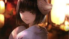 Masks short hair Japanese clothes