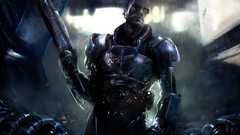 Mass effect commander shepard artwork digital art video games