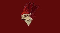 mass effect krogan Minimalism red background video games