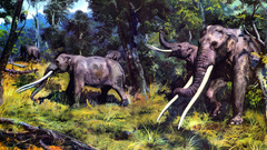Mastodon paintings forests artwork