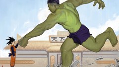 Match Dragon Ball Z fan art son goku Hulk (comic character)