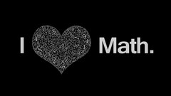mathematics heart numbers black background Typography text