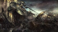 mech artwork concept art destruction