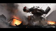 Mecha science fiction artwork