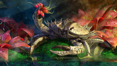 Mechanized nature crab artwork