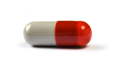 Medicine pills white background