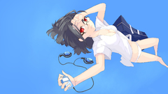 Meganekko simple background Anime