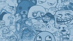 memes Troll face Pedobear face light blue blue