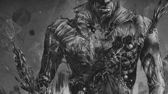 Men abstract Bones muscles anatomy grayscale