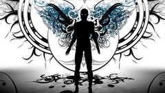 Men abstract wings silhouettes