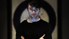 Men Actors Daniel Radcliffe British blue eyes brunettes black 
