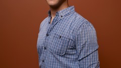 Men Actors joseph gordon-levitt checkered clothing hands in 