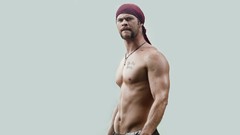Men Actors tattoos bandana chris hemsworth Simple Background 