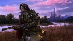 Men armor Rifles artwork fantasy art