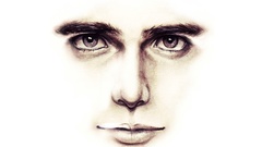 Men artwork faces white