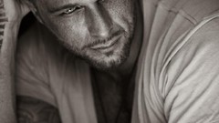 Men beard monochrome