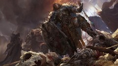 Men Bones armor shield Warriors skulls artwork fantasy art