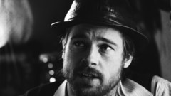 Men Brad Pitt grayscale