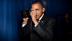 Men Cameras suit curtains closed eyes canon Barack Obama 
