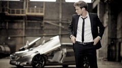 Men cars tie suit