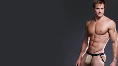 Men Chris male models muscular jockstrap