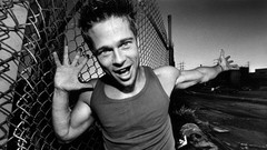 Men crazy Actors Brad Pitt monochrome