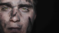 Men faces green eyes