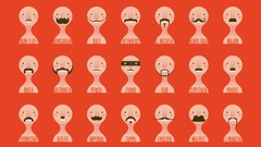 Men faces moustache